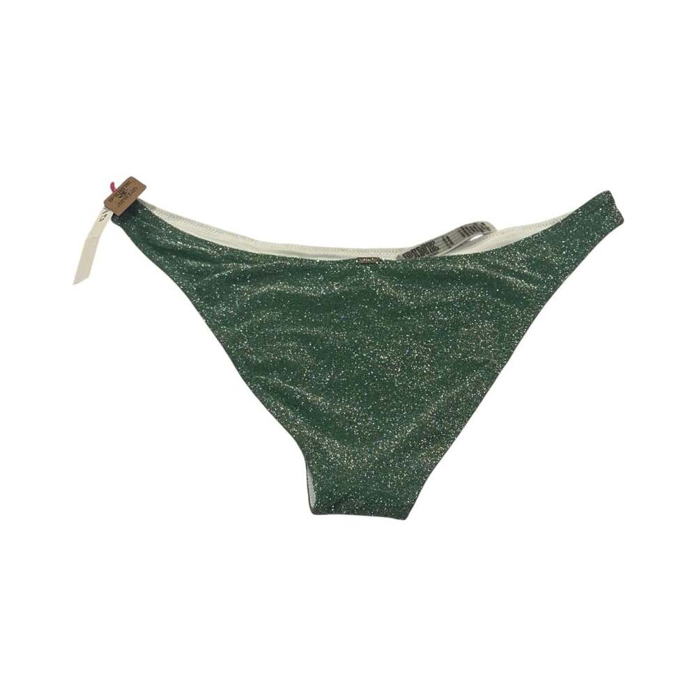 Victoria's Secret Pink Shimmer Bikini Bottom Size S Green Sparkle